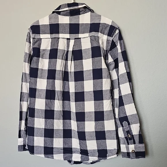 Tommy Bahama Checkered Navy and White Shirt Boys Size 10/12 Large - Picture 6 of 6